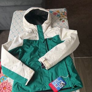 Helly Hansen Teal and Cream Hooded Jacket